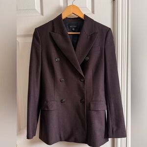 Judith & Charles Chocolate/Burgundy Double-Breasted Blazer